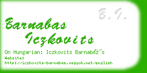 barnabas iczkovits business card